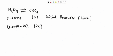 the-value-of-kp-for-the-reaction-of-dinitrogen-tetroxide-to-make-nitrogen-dioxide-is-104754-the-partial-pressure-of-dinitrogen-tetroxide-12099-atm-with-no-nitrogen-dioxide-what-is-the-equili-96438