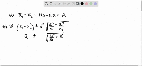 the-following-results-come-from-two-independent-random-samples-taken-of-two-populations-sample-1-sample-2-n1-50-n2-25-x1-136-x2-116-1-21-2-3-a-what-is-the-point-estimate-of-the-difference-be-74835
