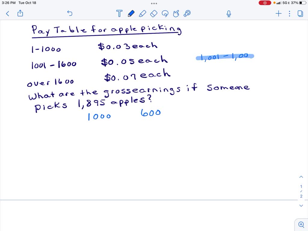 SOLVED 'Calculate the gross earning for an apple picker based on the