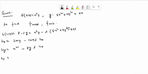 find-the-maximum-and-minimum-values-of-the-function-fxyx2y-subject-to-5x24y260-maximum-value______-minimum-value_______-enter-dne-if-the-value-does-not-exist-18702