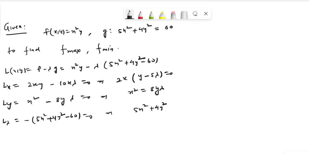 SOLVED Find the maximum and minimum values of the function f=2y