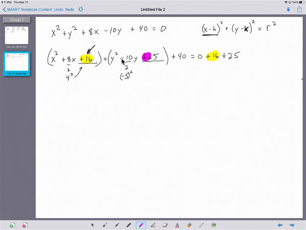SOLVED Show that the equation represents a circle by rewriting it in