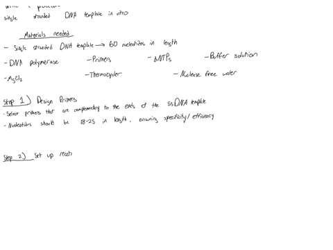 write-a-procedure-about-how-to-synthesize-a-complementary-dna-to-a-60-nucleotide-single-stranded-dna-template-in-vitro
