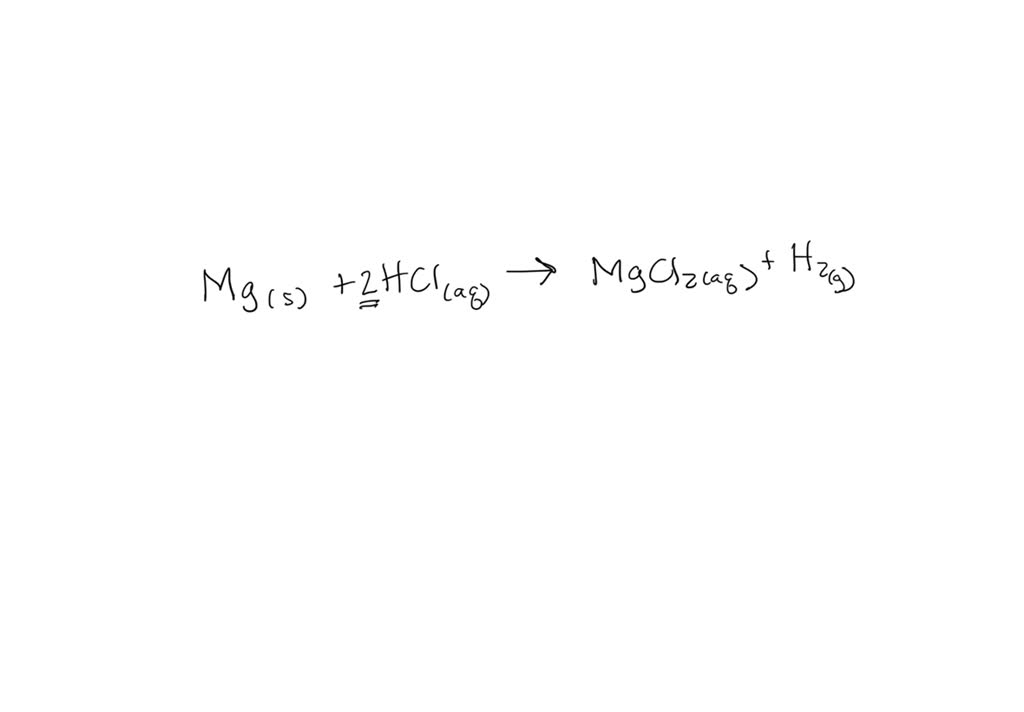 SOLVED: thermochemical equation of mg and hcl