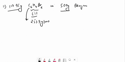 calculate-the-boiling-point-of-a-solution-prepared-by-dissolving-11795-g-of-dibromobenzene-c6h4br2-a-non-electrolyte-in-5000-g-of-benzene-kb-253-cm-tb-8010-c-c6h4br2-2539-gmol-87309