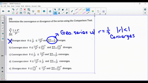 1-determine-the-convergence-or-divergence-of-the-series-using-the-comparison-test-1-4n-3n-n1-14n-a-diverges-since-0-37-3n-and-er-13n-diverges-14n-b-converges-since-0-3n-and-cn-1-diverges-14n-32396