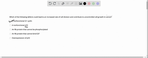 which-of-the-following-defects-could-lead-to-an-increased-rate-of-cell-division-and-contribute-to-uncontrolled-cell-growth-in-cancer-a-nonfunctional-61-cyclin-a-nonfunctional-p53-an-rb-prote-06218