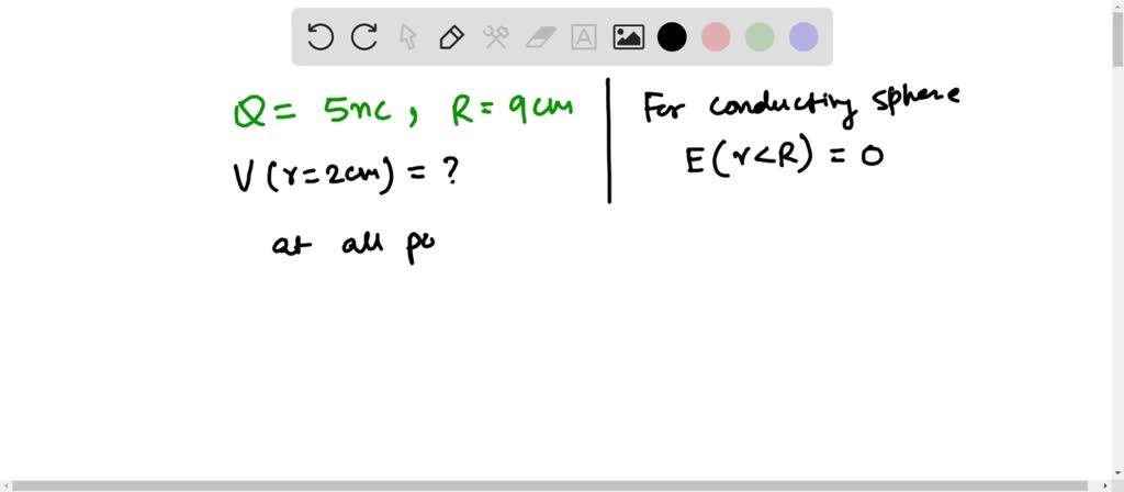 SOLVED: A conducting sphere of radius R = 9 cm has a charge Q = 5 nC ...