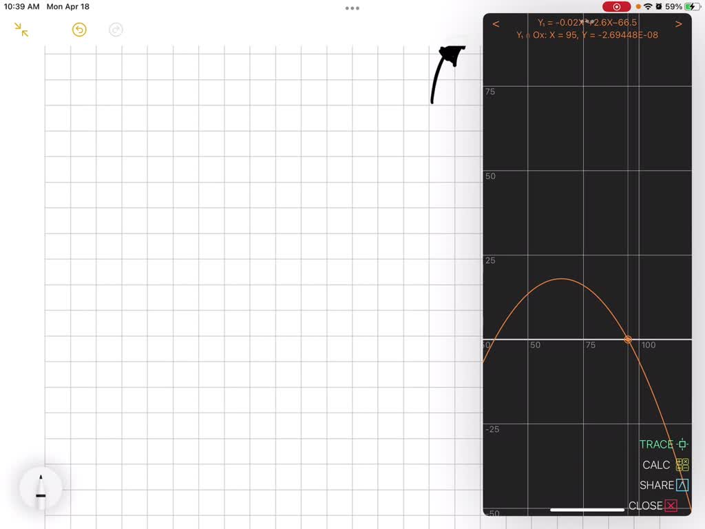 In a Canadian Football League game, the path of one particular kick-off can  be modeled