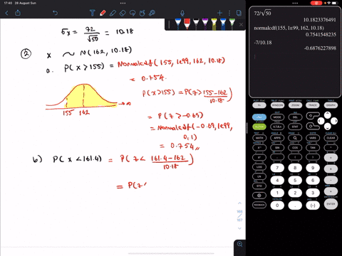 consider-a-population-with-a-mean-162-and-standard-deviation-72-suppose-random-samples-of-size-n50-are-selected-from-this-population-solve-for-2-4-a-what-is-the-mean-of-the-distribution-of-t-41713