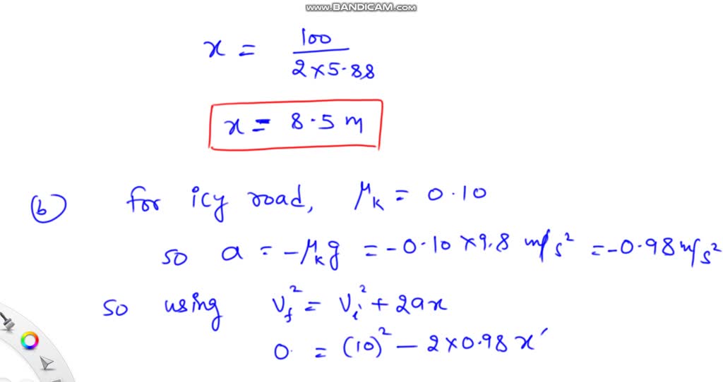 Compare the typical stopping distances for a car sliding to stop from