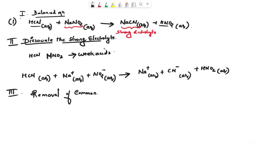 SOLVED: Given the following information: hydrocyanic acid nitrous acid ...