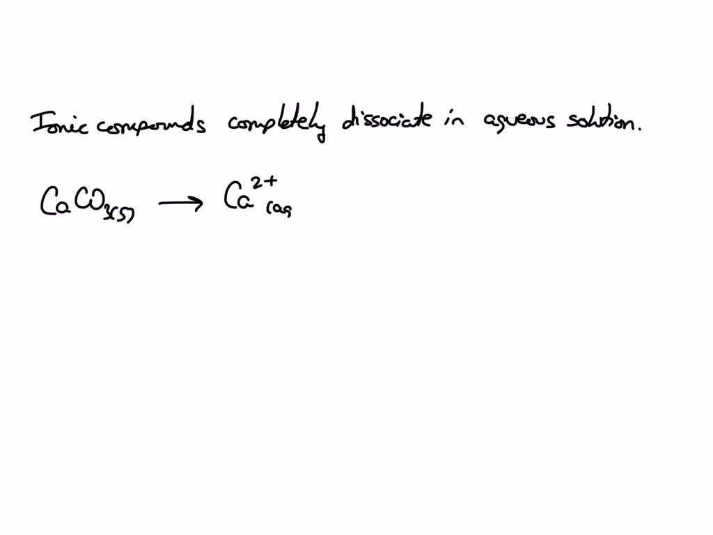 SOLVED: Enter a balanced equation for the dissolution of CaCO3. Express ...