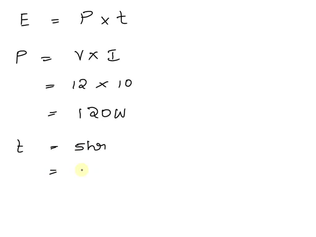 SOLVED Q 4 A 12 V car battery can supply a current of 10 A for 5.0