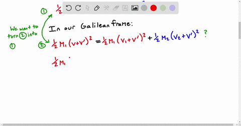 kinetic-energy-is-conserved-in-an-elastic-collision-by-definition-show-using-the-galilean-transformation-equations-that-if-a-collision-is-elastic-in-one-inertial-frame-it-should-be-elastic-i-59754
