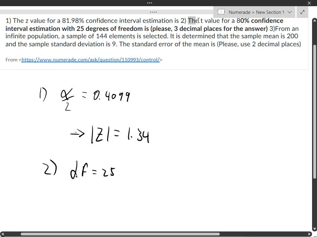 SOLVED:Question 3 1 pts What is the standard error of the sample? (Use ...