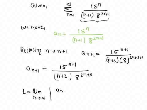 use-the-ratio-test-to-determine-whether-the-series-is-convergent-or-divergent-15n-n-182nt-identify-a-evaluate-the-following-limit-ilim-since-iim-2-1-he-series-is-convergent-need-help-rond-m-59782