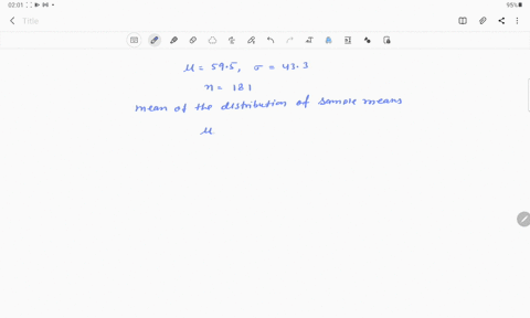 a-population-of-values-has-a-normal-distribution-with-595-and-433-you-intend-to-draw-a-random-sample-of-size-n181
