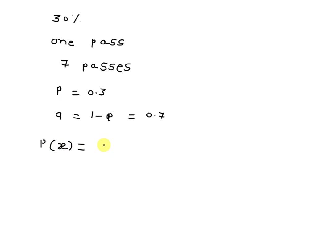 SOLVED A quarter back completes 30 of his passes. We want to observe