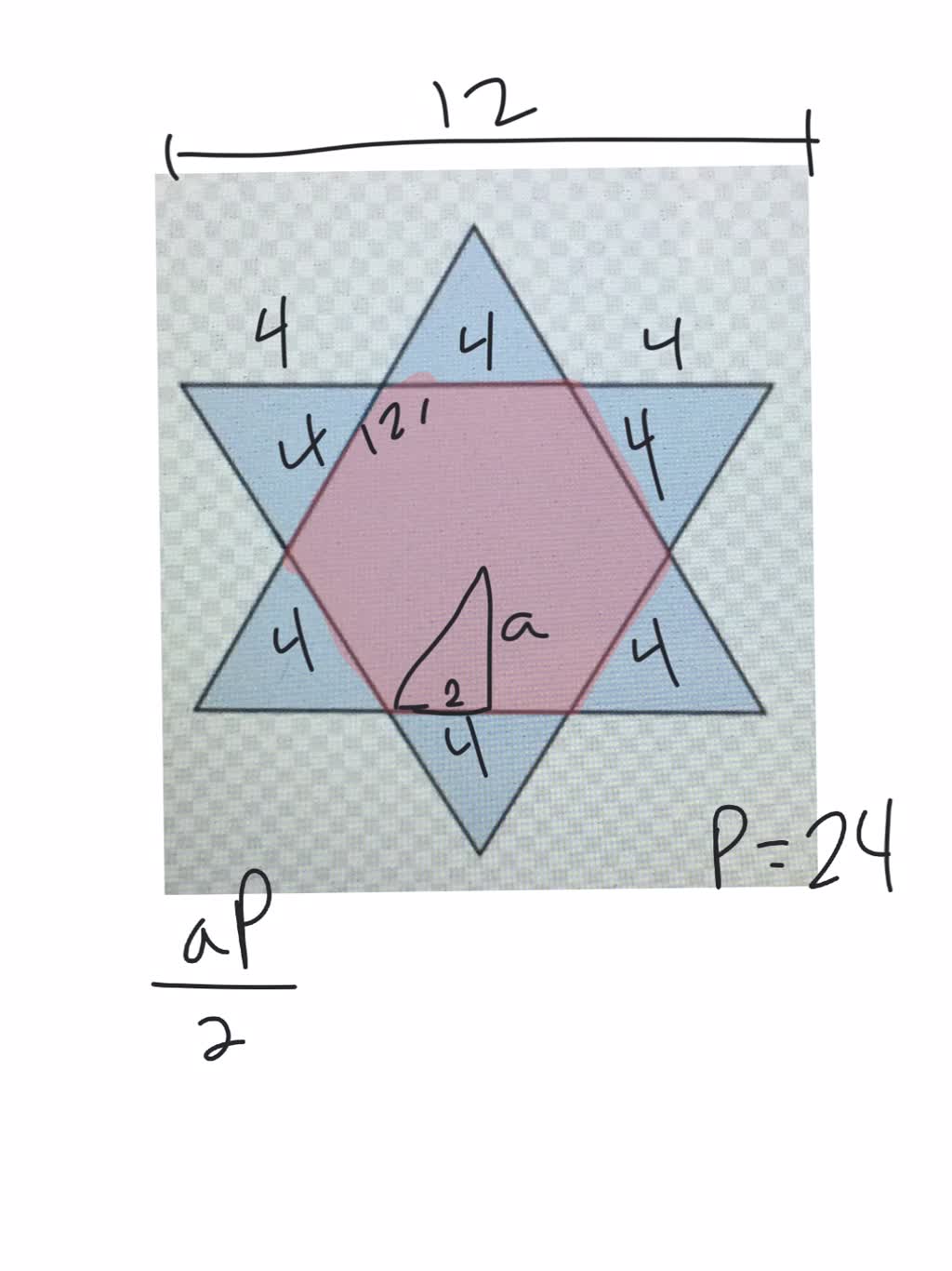 solved-the-two-quadrilateral-triangles-each-with-12-cm-sides-overlap-each-other-to-form-a-6