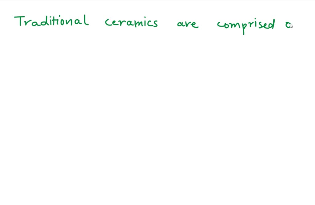 SOLVED Major ingredients of traditional ceramics a Silica 0 b Clay C