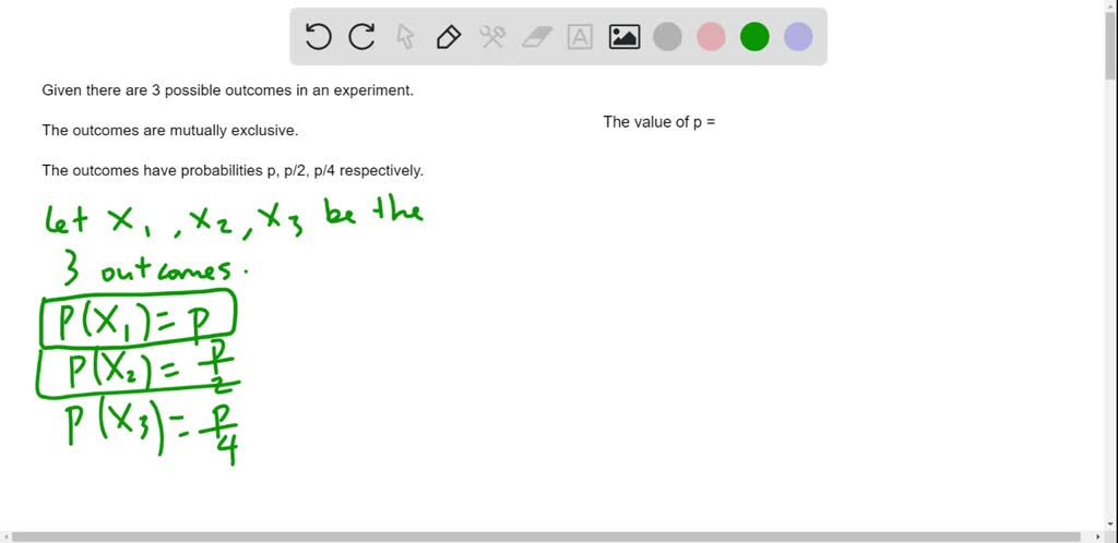 SOLVED: A certain experiment has three possible outcomes. The outcomes ...