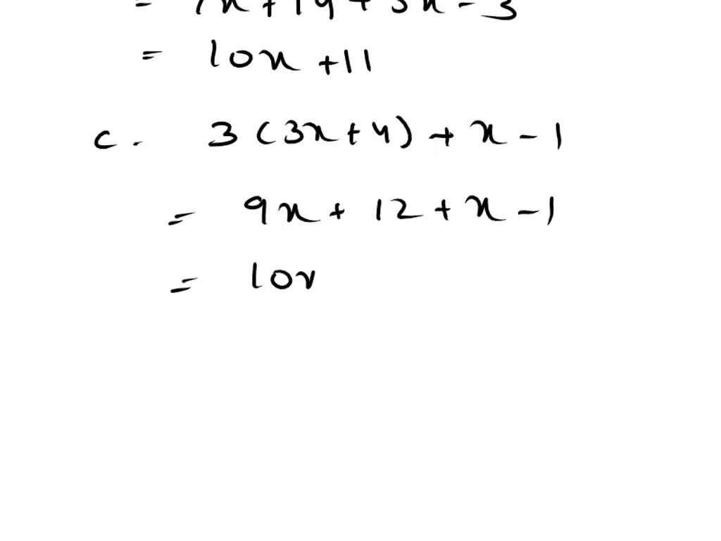 SOLVED: 7. Which of these expressions are equivalent to 10x + 11 ...