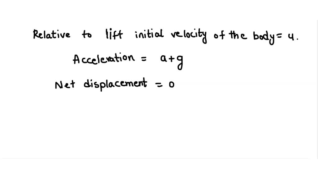 SOLVED: A body is thrown up in a lift with a velocity u relative to the ...