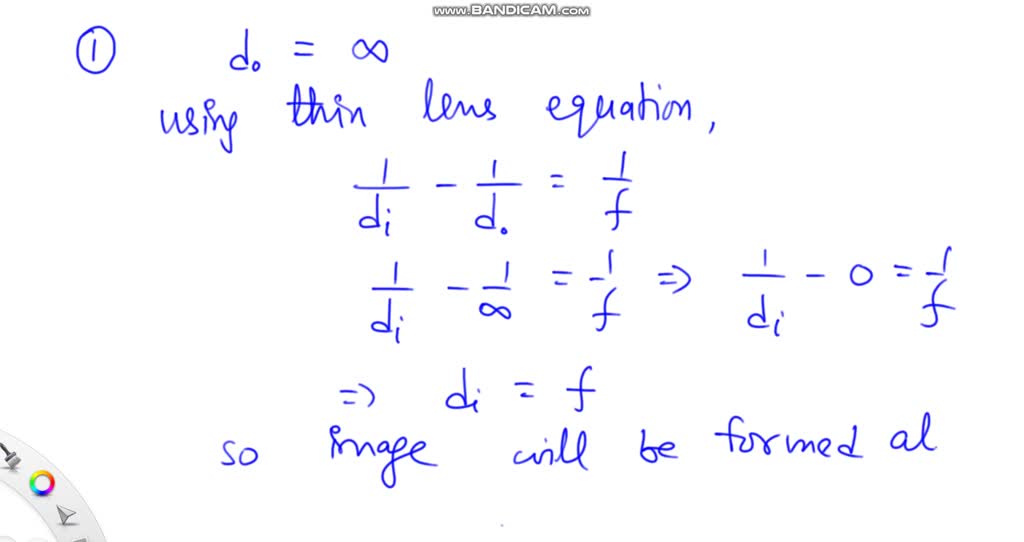 SOLVED According to the thinlens equation, when an object is