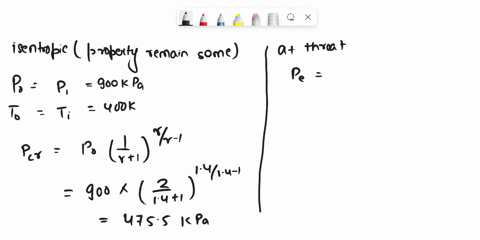 air-at-900-kpa-and-400-k-enters-a-converging-nozzle-with-a-negligible-velocity-the-throat-area-of-the-nozzle-is-10-cm2-assuming-isentropic-flow-calculate-and-plot-the-exit-pressure-the-exit-31199