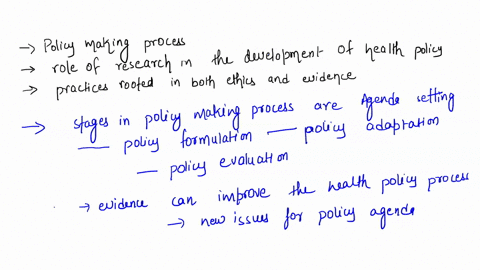 discuss-the-various-dimensions-of-the-policy-making-process-including-the-roles-of-ethics-and-evidence-concisely-describe-the-role-of-research-in-the-development-of-health-policy-to-improve-77324