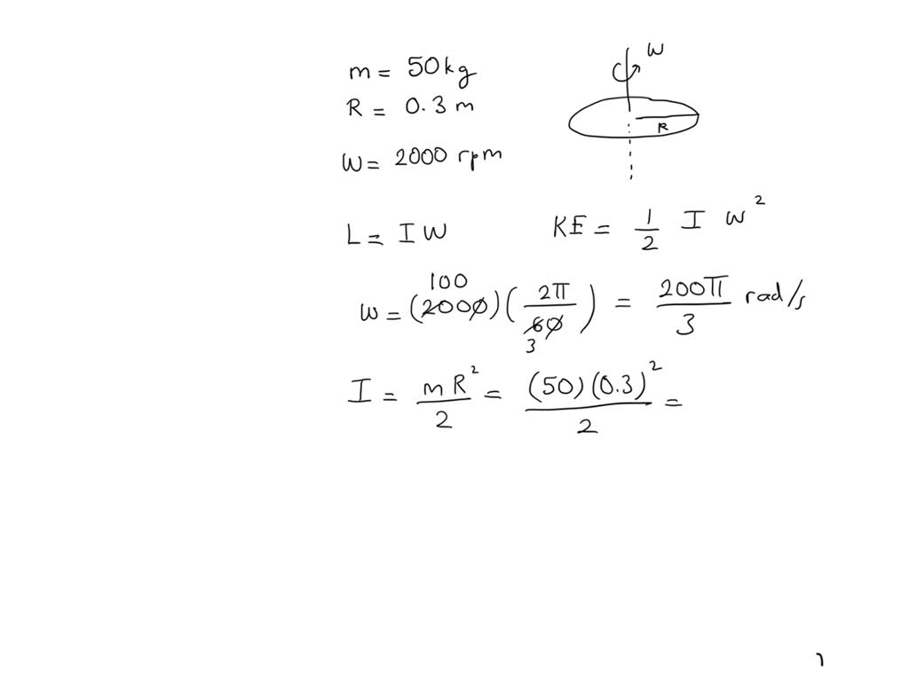 SOLVED: A flywheel is made from a circular metal disc of mass 50 kg and ...