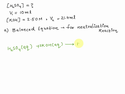 11-to-determine-the-concentration-of-a-solution-of-sulfuric-acid-a-chemist-titrates-the-solution-with-aqueous-potassium-hydroxide-she-finds-that-214-ml-of-250-m-aq-koh-is-required-to-neutral-39374