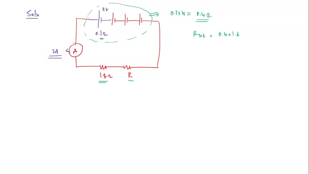 SOLVED Four cells each of e.m.f 2 V and internal resistance 0.1 Ohm are connected in series