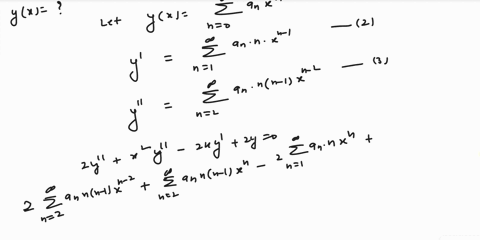 solve-the-following-differential-equation-by-the-power-series-method-when-x00-is-an-ordinary-point-find-the-general-solution-term-by-term-from-a0-to-a5-2x2y-2xy2y0-8057