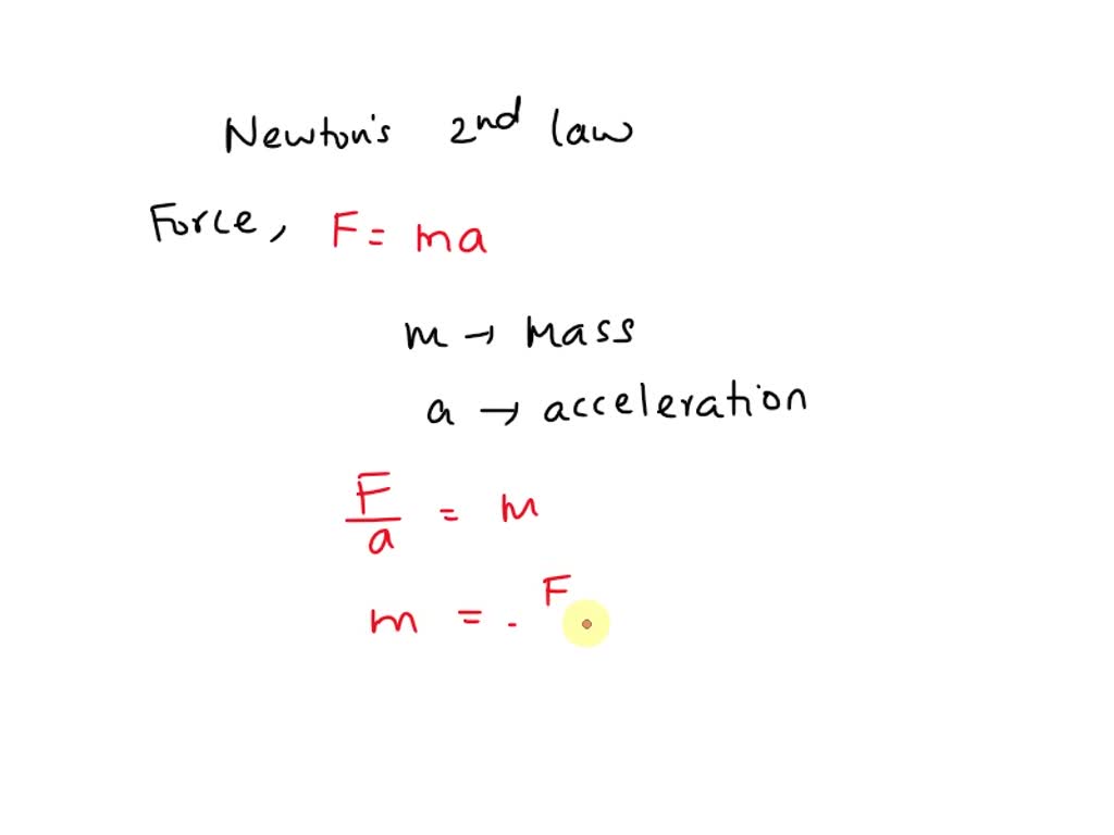 Solved Which Formula Is Used To Calculate The Mass Of An Object If The