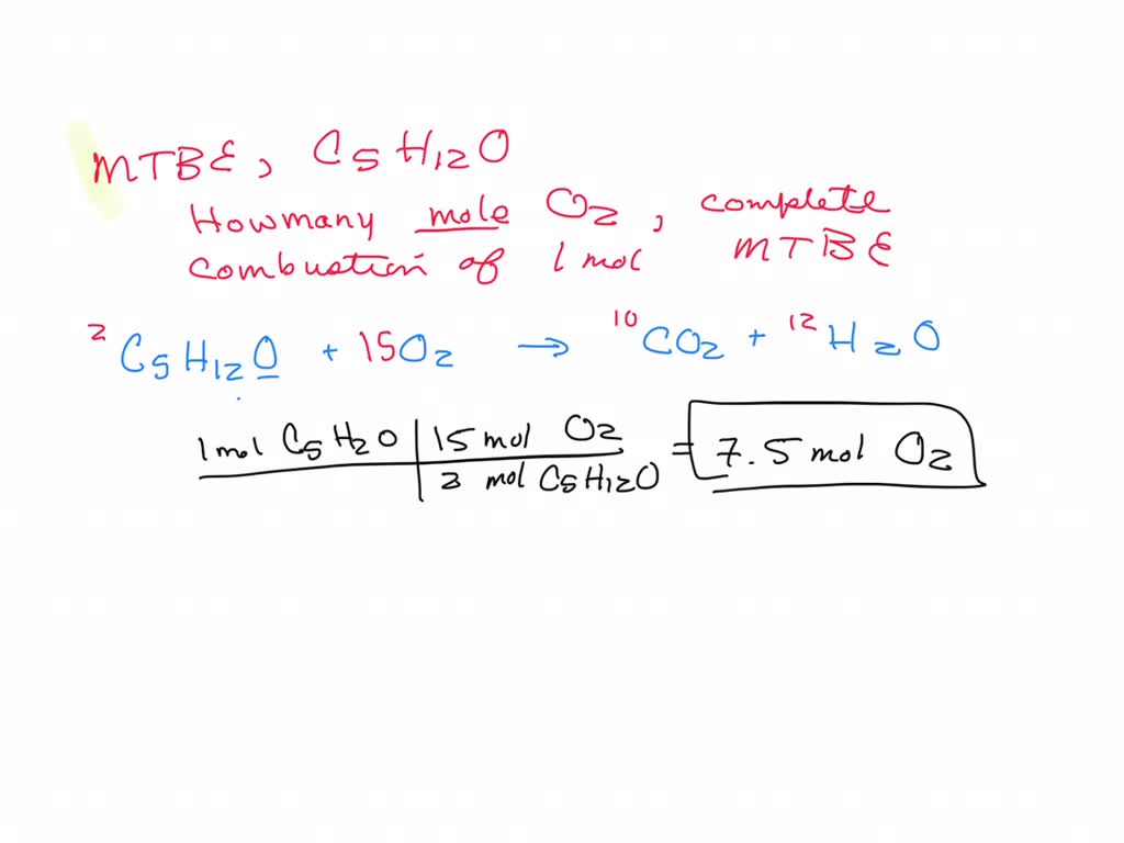 SOLVED MTBE, C5H12O, is one of the additives that replaced tetraethyl