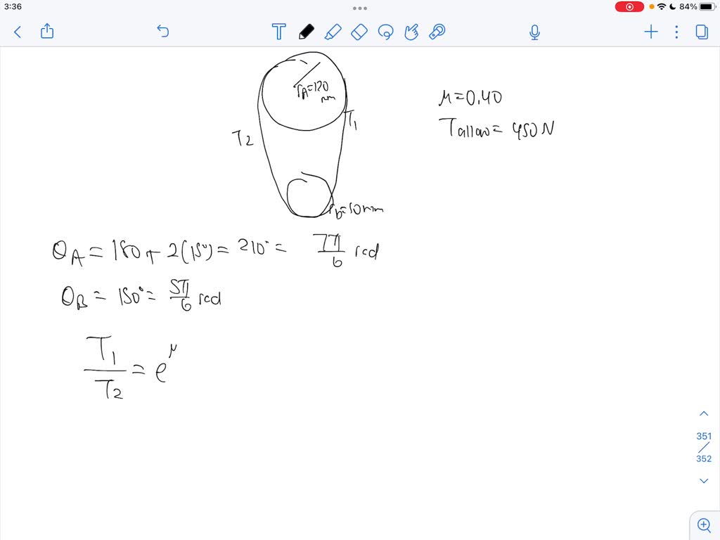 SOLVED P3 A flat belt is used to transmit a torque from drum B to