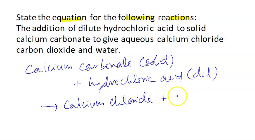 SOLVED State the equation (including state symbols) for the following