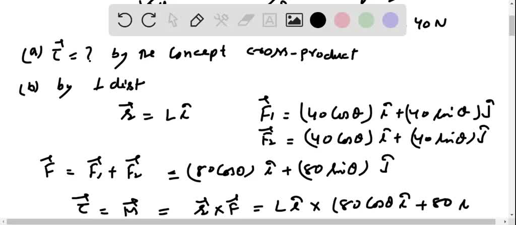 SOLVED: Two Parallel 40-N Forces Are Applied To A Lever As Shown ...