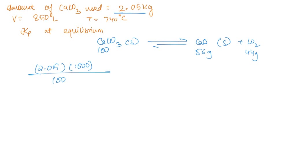 SOLVED: When limestone (solid CaCO3) is heated, it decomposes into lime ...