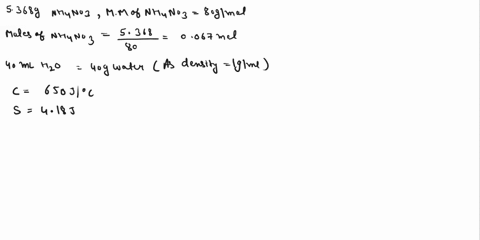 the-heat-of-solution-of-ammonium-nitrate-is-262-kjmol-if-a-5368-g-sample-of-nh4no3-is-added-to-400-ml-of-water-in-a-calorimeter-at-235c-what-is-the-minimum-temperature-reached-by-the-solutio-04029