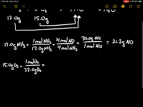 write-the-balanced-chemical-equation-for-a-reaction-where-4-moles-of-ammonia-and-5-moles-of-oxygen-react-to-form-4-moles-of-nitrogen-oxide-and-6-moles-of-water-determine-the-limiting-reactant-amounts-