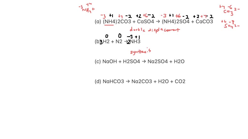 SOLVED: Balance the following chemical equations and calculate the ...