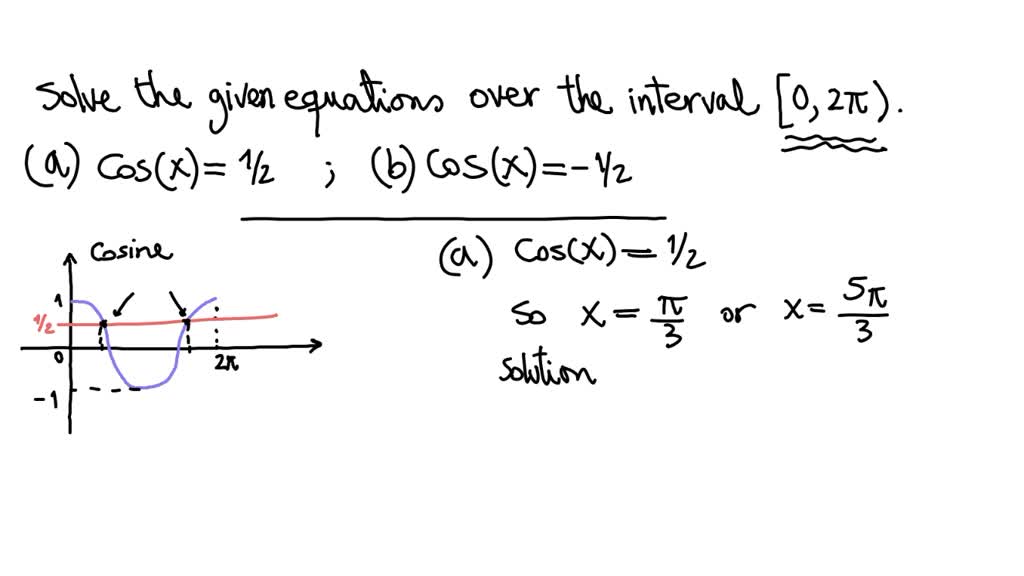 SOLVED: Solve the equation over the interval [0,2pi). Write numbers ...