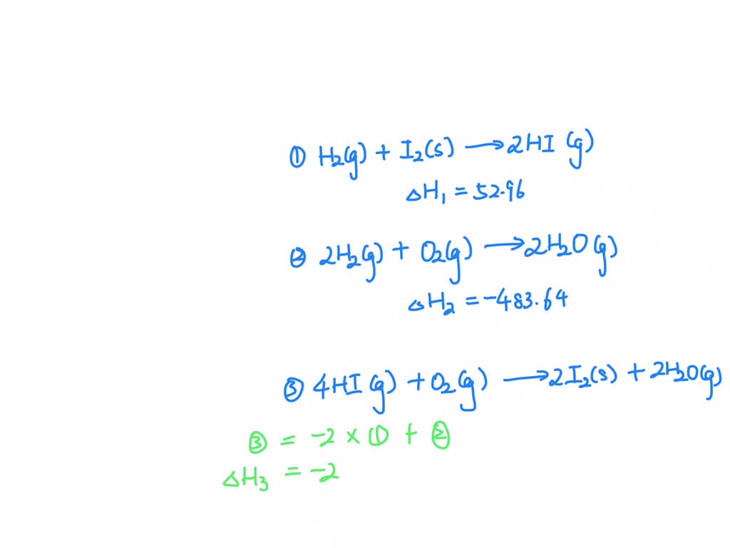 SOLVED: Given the reactions (1) and (2) below, determine: (a) Î”HÂ° and ...