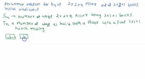 find-a-recurrence-relation-for-bn-the-number-of-ways-to-construct-a-2-x-2-x-n-pillar-out-of-2-x-1-x-1-bricks-what-are-the-initial-conditions-discrete-math-94885