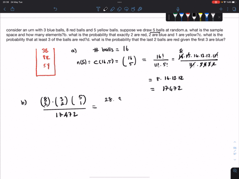 consider-an-urn-with-3-blue-balls-8-red-balls-and-5-yellow-balls-suppose-we-draw-5-balls-at-randoma-what-is-the-sample-space-and-how-many-elementsb-what-is-the-probability-that-exactly-2-are-82342