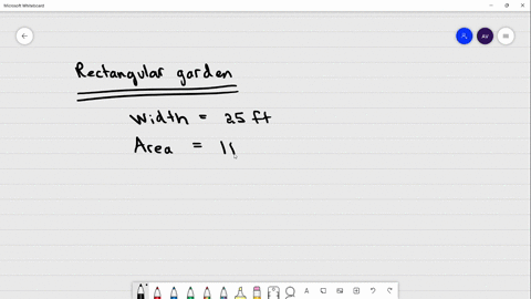 a-rectangular-garden-is-25-ft-wide-if-its-area-is-1125-mathrmft2-what-is-the-length-of-the-garden-80667