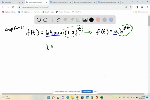 all-exponential-functions-can-be-written-in-many-forms-write-the-function-ft-6400013t-in-the-form-ft-ab9t-round-all-coefficients-to-four-decimal-places-89246